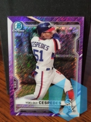 2021 Bowman Chrome Yoelqui Cespedes #BCP-176 Purple Shimmer 009/250